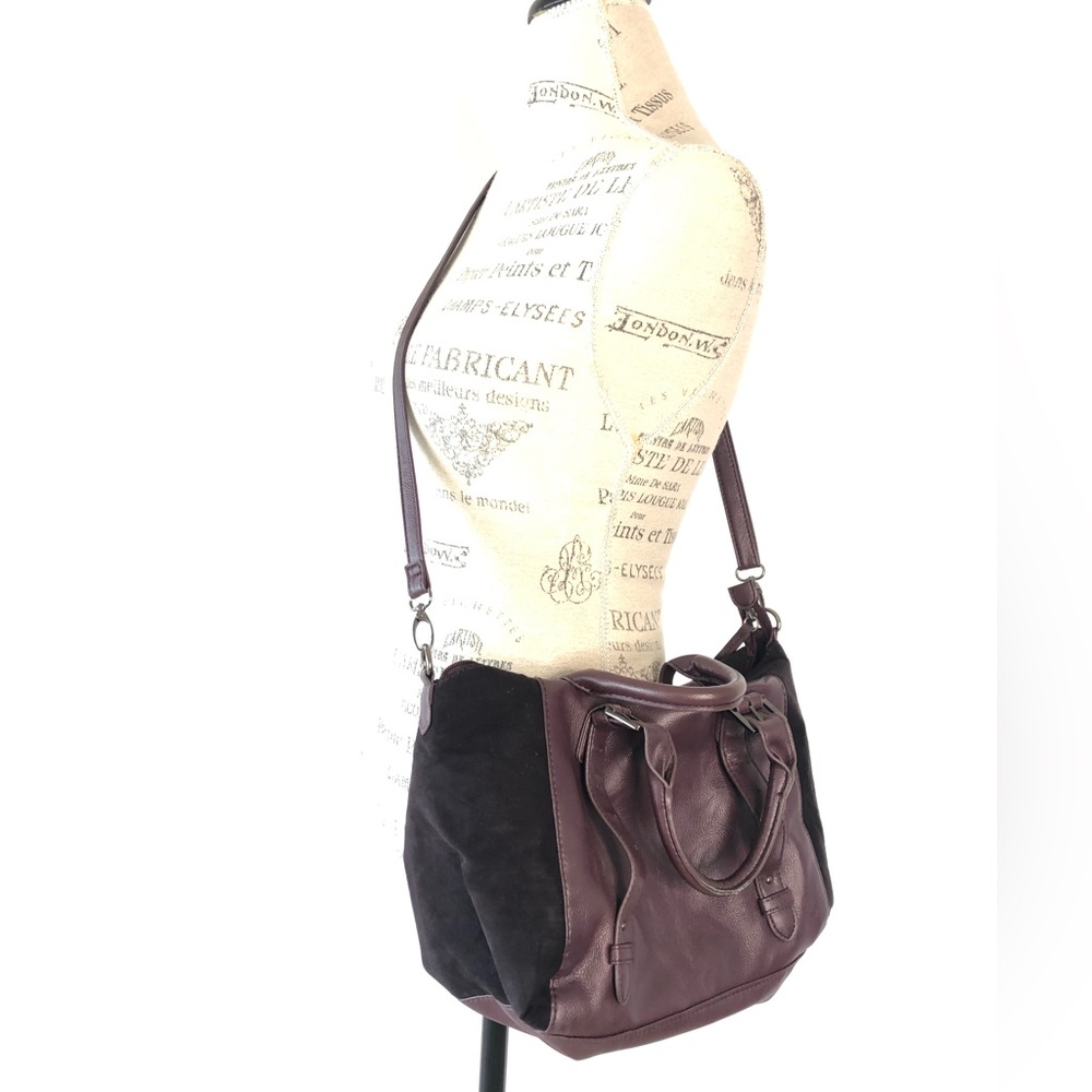Mossimo Supply Co. Black and Dark Brown Satchel Shoulder Bag